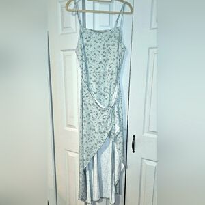 No Boundaries Light Blue Floral High Low Dress